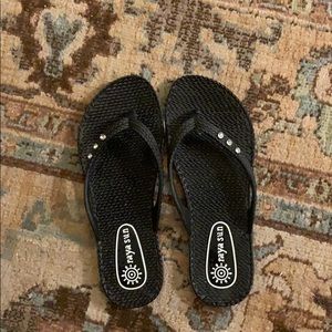 Rhinestone flip flops